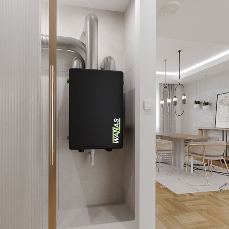 unitate de ventilatie curecuperare de caldura wanas black 300v instalat in camera