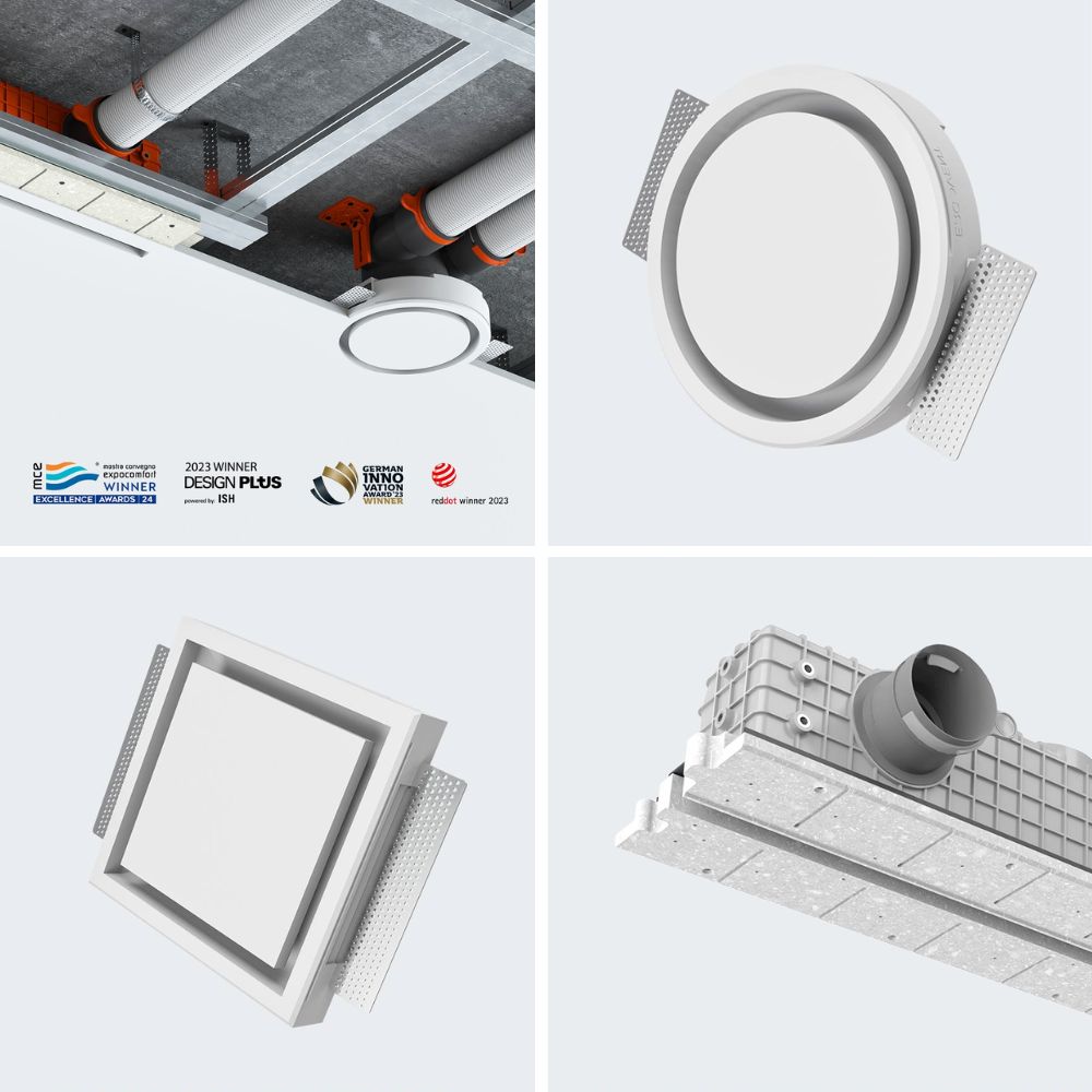 Anemostate ventilatie Ergovent Rondo, Kvadro, Lineo